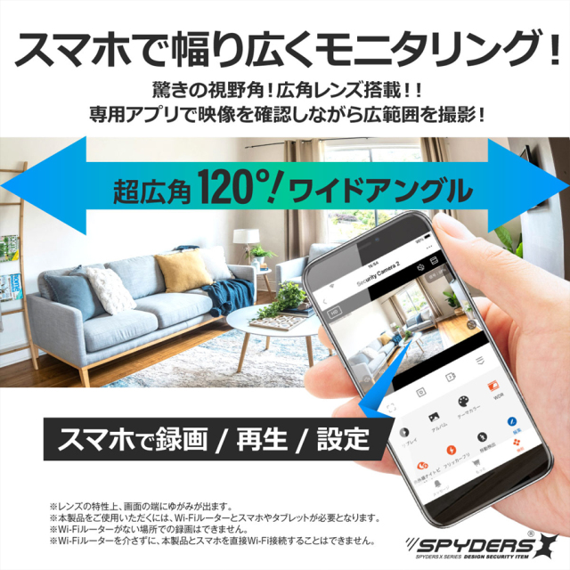 C-507 小型カメラ スパイカメラ 隠しカメラ 置時計型カメラ オンスクエア スパイダーズX