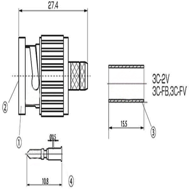 CBP-BNCP-3C2V-100 圧着式BNCプラグ3C2V専用 CANARE カナレ