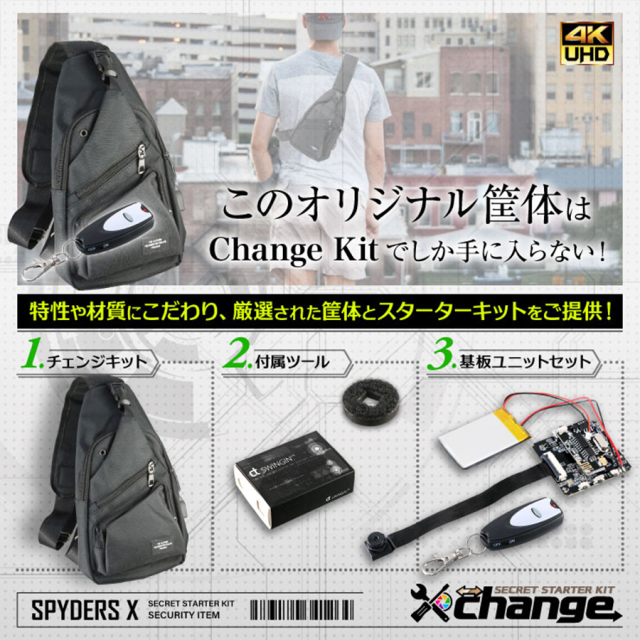 CK-002B カモフラージュカメラ 自作セット チェンジ  オンスクエア スパイダーズX チェンジ スパイカメラ 隠しカメラ