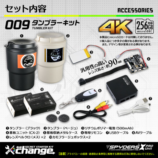 CK-009B カモフラージュカメラ 自作セット チェンジ  オンスクエア スパイダーズX チェンジ スパイカメラ 隠しカメラ