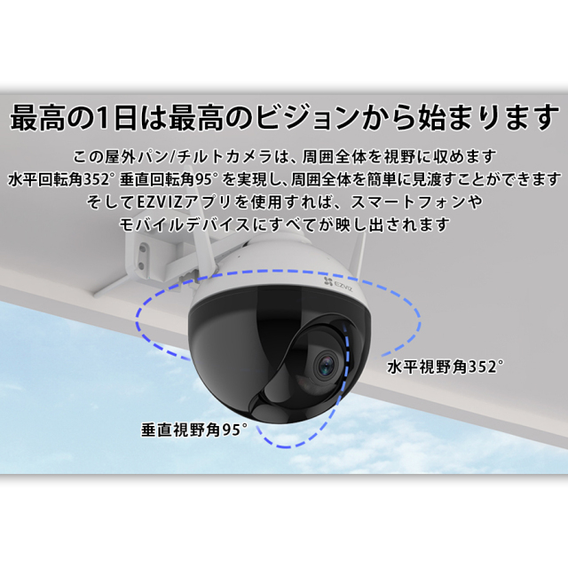開封済1台　未開封1台　EZVIZ C8C  360度 監視カメラ 見守りカメラ 開封済1台 未開封1台 EZVIZ C8C 360度 監視カメラ 見守りカメラ
