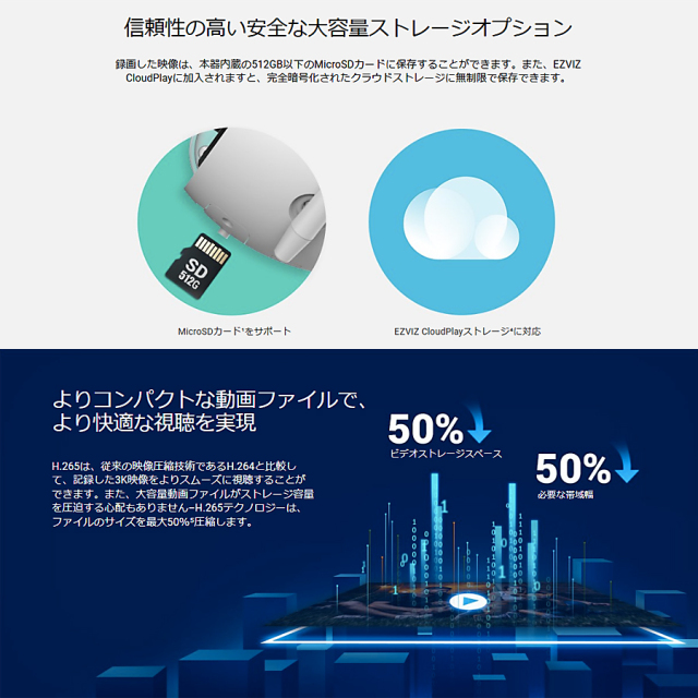 CS-H3(5MP) 防犯カメラ 監視カメラ セキュリティーカメラ EZVIZ