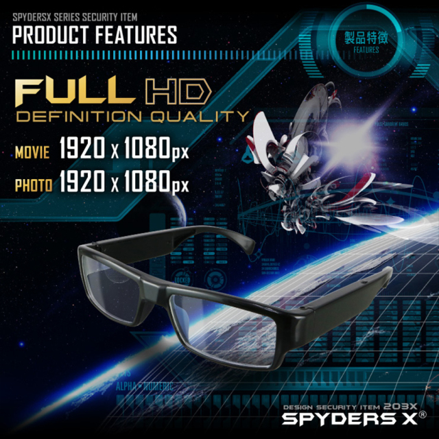 SPYDERS X E-290 小型カメラ 廃番]E-290α | フルHD録画対応メガネ擬装(偽装)小型カメラ オン