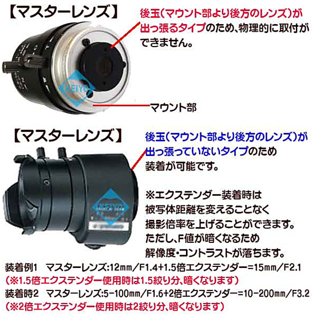 EX2C 日本製Cマウント用2倍エクステンダー