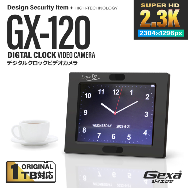 GX-120 | 2.3K録画対応デジタルクロック擬装(偽装)小型カメラ【スパイ