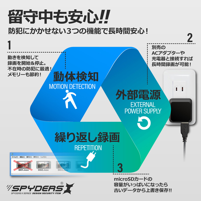 H-782 | フルHD録画対応256GB内蔵モバイルバッテリー擬装(偽装)小型