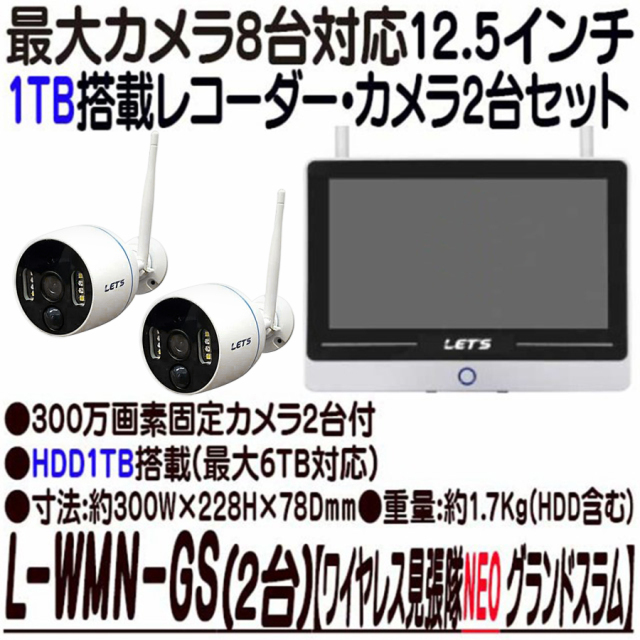 L-WMN-GS2C ワイヤレス見張隊NEOグランドスラム IPカメラ 防犯カメラ 監視カメラ レッツ・コーポレーション LET‘S