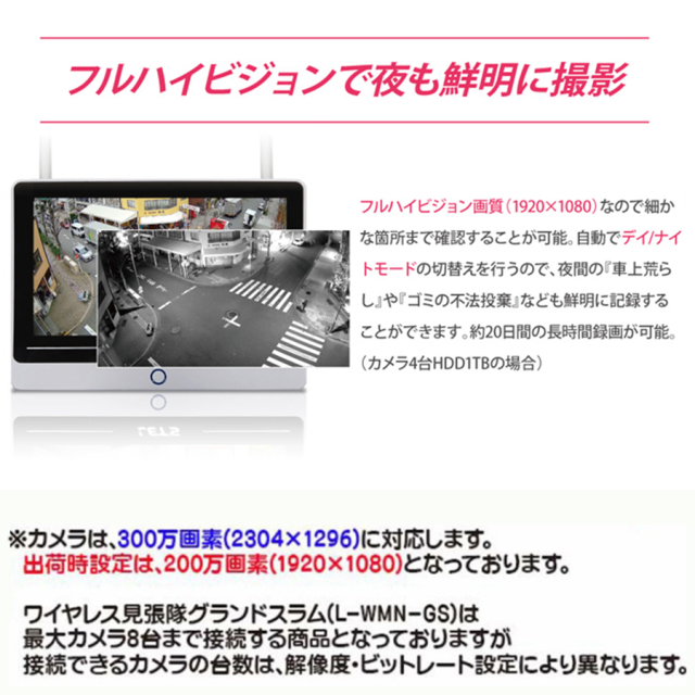 L-WMN-GS2C ワイヤレス見張隊NEOグランドスラム IPカメラ 防犯カメラ 監視カメラ レッツ・コーポレーション LET‘S