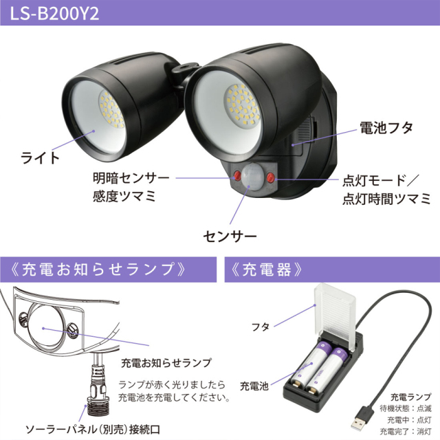 LS-B200Y2 07-8812  センサーライト オーム電機 OHM