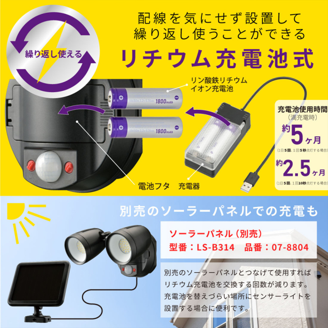 LS-B200Y2 07-8812  センサーライト オーム電機 OHM