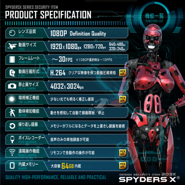 M-948 スパイカメラ 小型カメラ 隠しカメラ 火災報知機型カメラ オンスクエア スパイダーズX