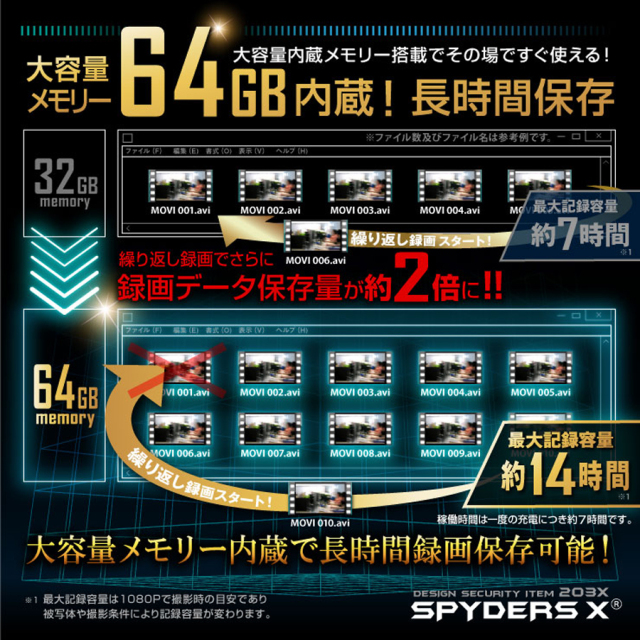 M-948 スパイカメラ 小型カメラ 隠しカメラ 火災報知機型カメラ オンスクエア スパイダーズX