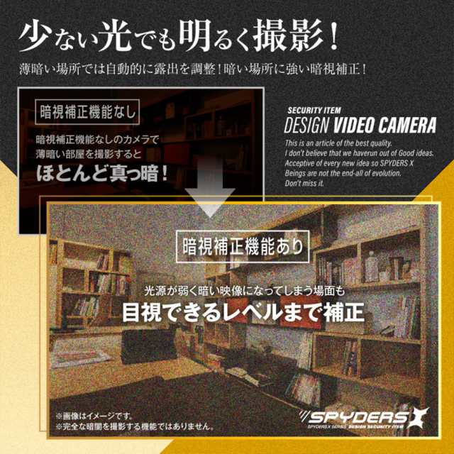 M-960 スパイカメラ 小型カメラ 隠しカメラ フック型カメラ オンスクエア スパイダーズX