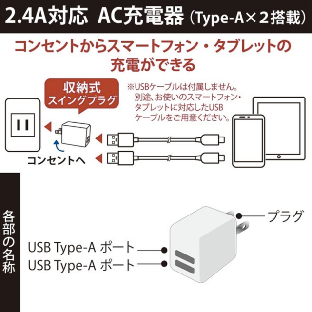 MAV-AUA12W-W 01-7169 USB ACアダプタ