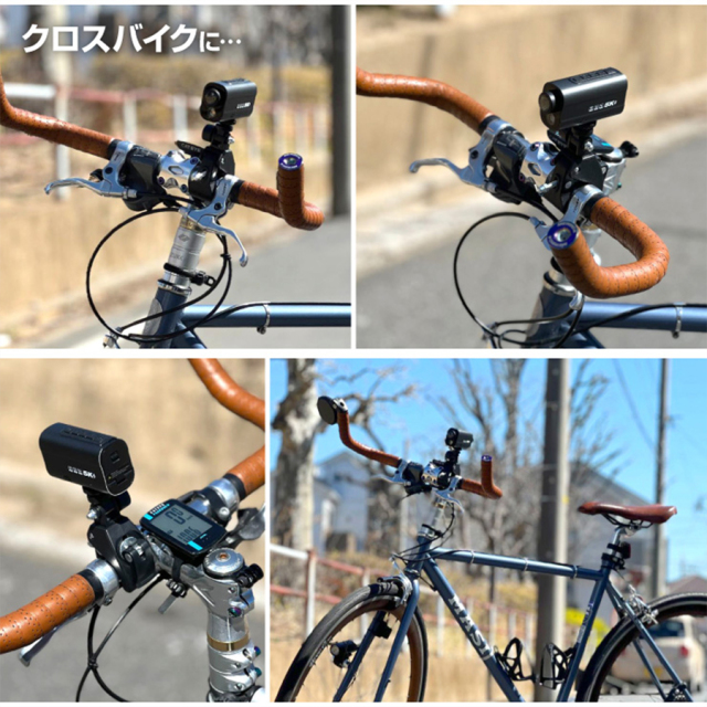 NB-017 4.6K 自転車ドライブレコーダー LEDライト付 サイクルレコーダー バイシクル バイク ドラレコ 手ブレ補正 Wi-Fi H.264 256GB対応