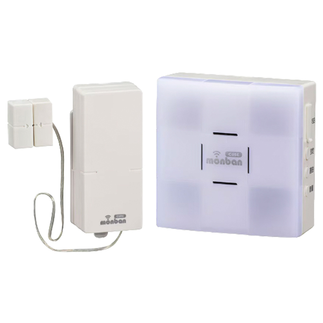 OCH-MAGT-FBR25(08-1906) | monban CUBE II ワイヤレスチャイムセット(扉センサー送信機＋光フラッシュ電池式受信機)【防犯グッズ】【オーム電機】【OHM】