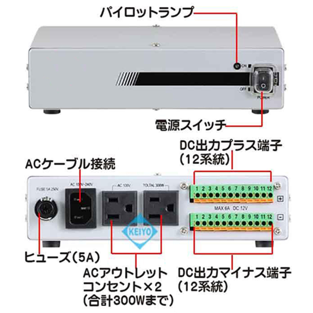 PS-2800 PS2800 防犯カメラ用安定化回路内蔵DC12V集中電源