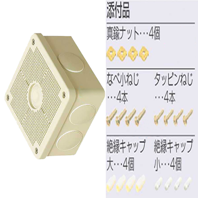 パワーバンド取付対応露出用取付自在フタ高耐候性四角ボックス