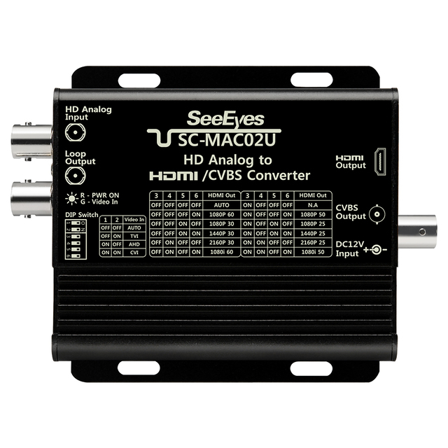 SC-MAC02U | 4K対応ループアウト・サージプロテクション機能搭載 8M HD(AHD/TVI/CVI)→HDMI/CVBSコンバーター【防犯カメラ】【監視カメラ】【コンバーター】