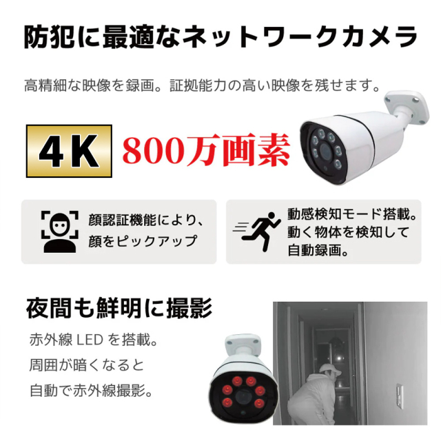 SEC-N-4K-2T  防犯カメラ 監視カメラ セキュリティーカメラ
