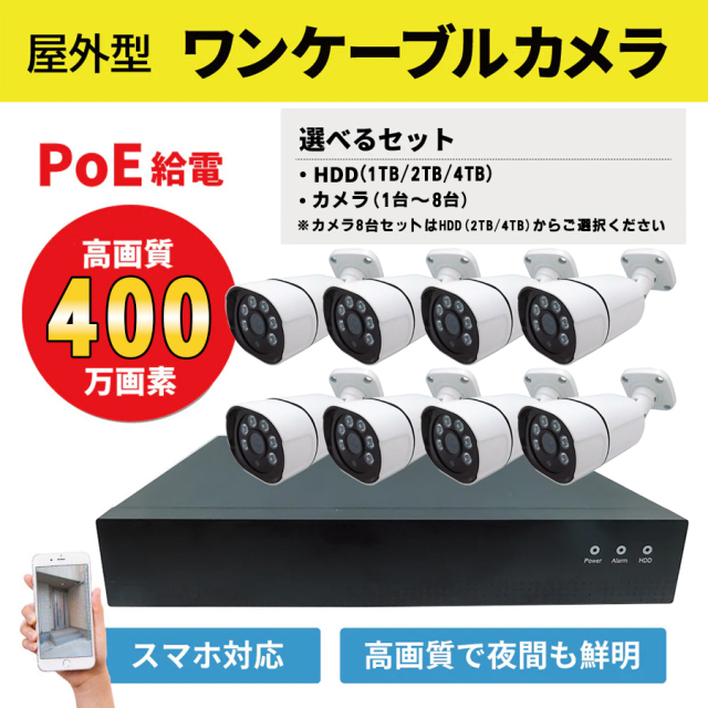 SEC-N-8M | HDD録画機＆400万画素赤外線搭載ワンケーブル