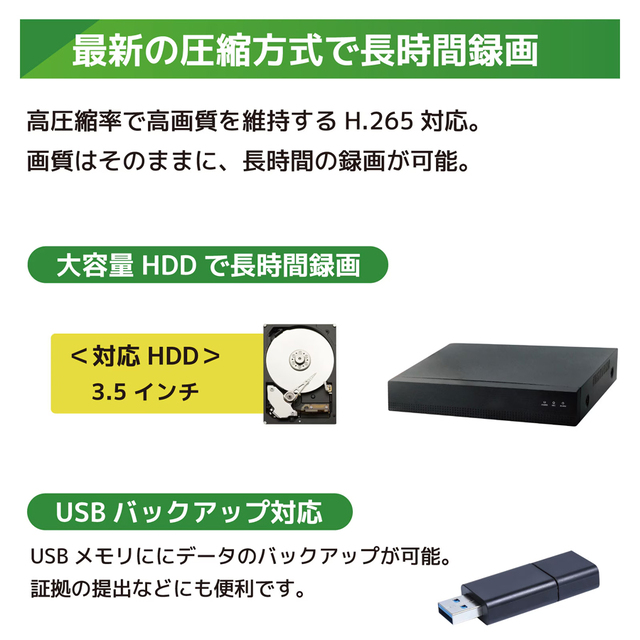 SEC-N-2FK | HDD録画機＆800万画素赤外線搭載ワンケーブルドーム型