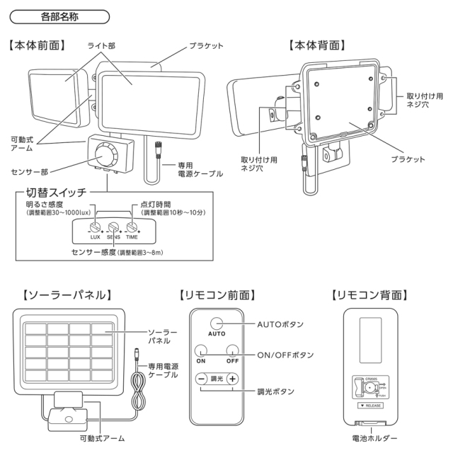 SLR3LES2 LEDセンサーライト YAZAWA ヤザワ