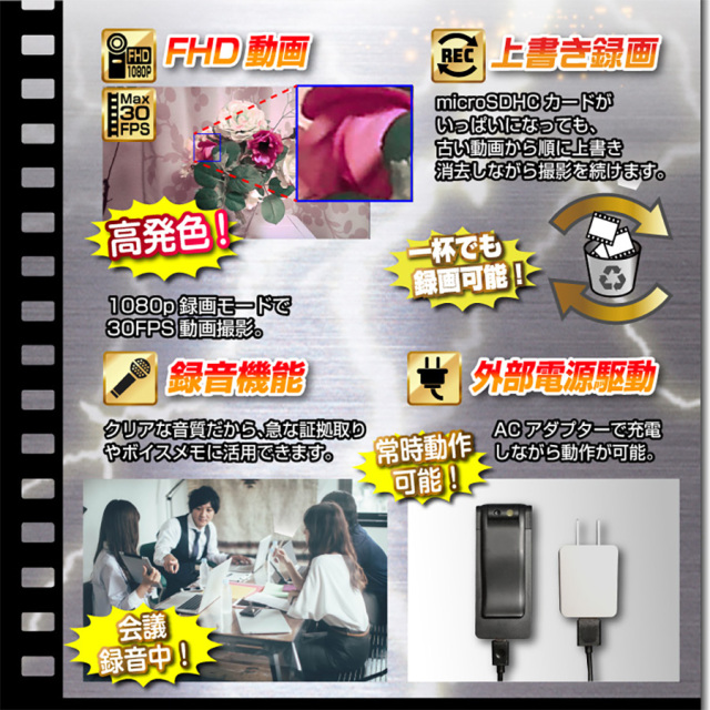 TK-CLI-11 Suno スーノ スパイカメラ 小型カメラ 隠しカメラ クリップ型カメラ 匠