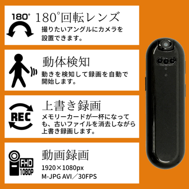 TK-CLI-19 Vion ヴィオン スパイカメラ 小型カメラ 隠しカメラ クリップ型カメラ 匠
