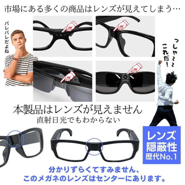 TK-GLA-21 Samurai サムライ スパイカメラ 小型カメラ 隠しカメラ メガネ型カメラ 匠