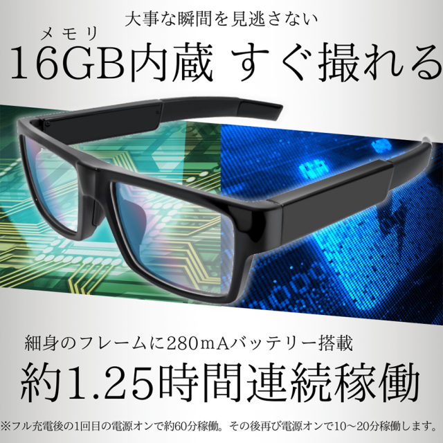 TK-GLA-23 スパイカメラ 小型カメラ 隠しカメラ メガネ型カメラ 匠