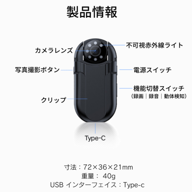 TK-HIP-03 スパイカメラ 小型カメラ 隠しカメラ トイカメラ 匠