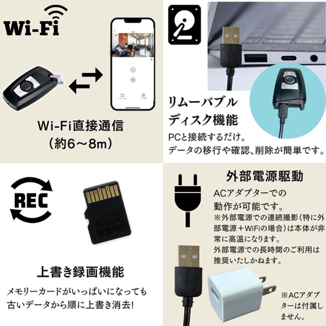 TK-KEY-17 隠しカメラ スパイカメラ スマホ 防犯カメラ 匠