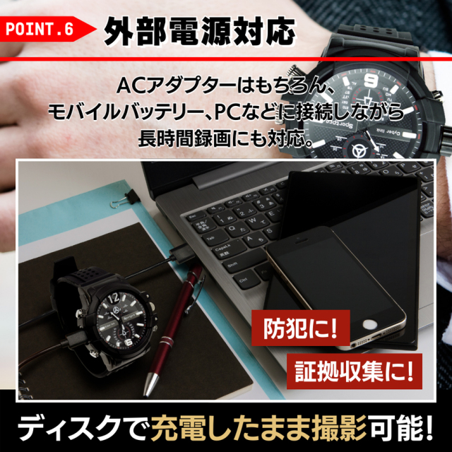 TK-WAT-31 スパイカメラ 小型カメラ 隠しカメラ 時計型カメラ 4Kカメラ 匠