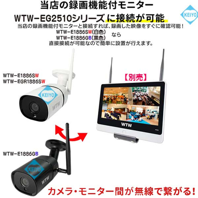 WTW-E1886SW(白色) 防犯カメラ 監視カメラ 塚本無線