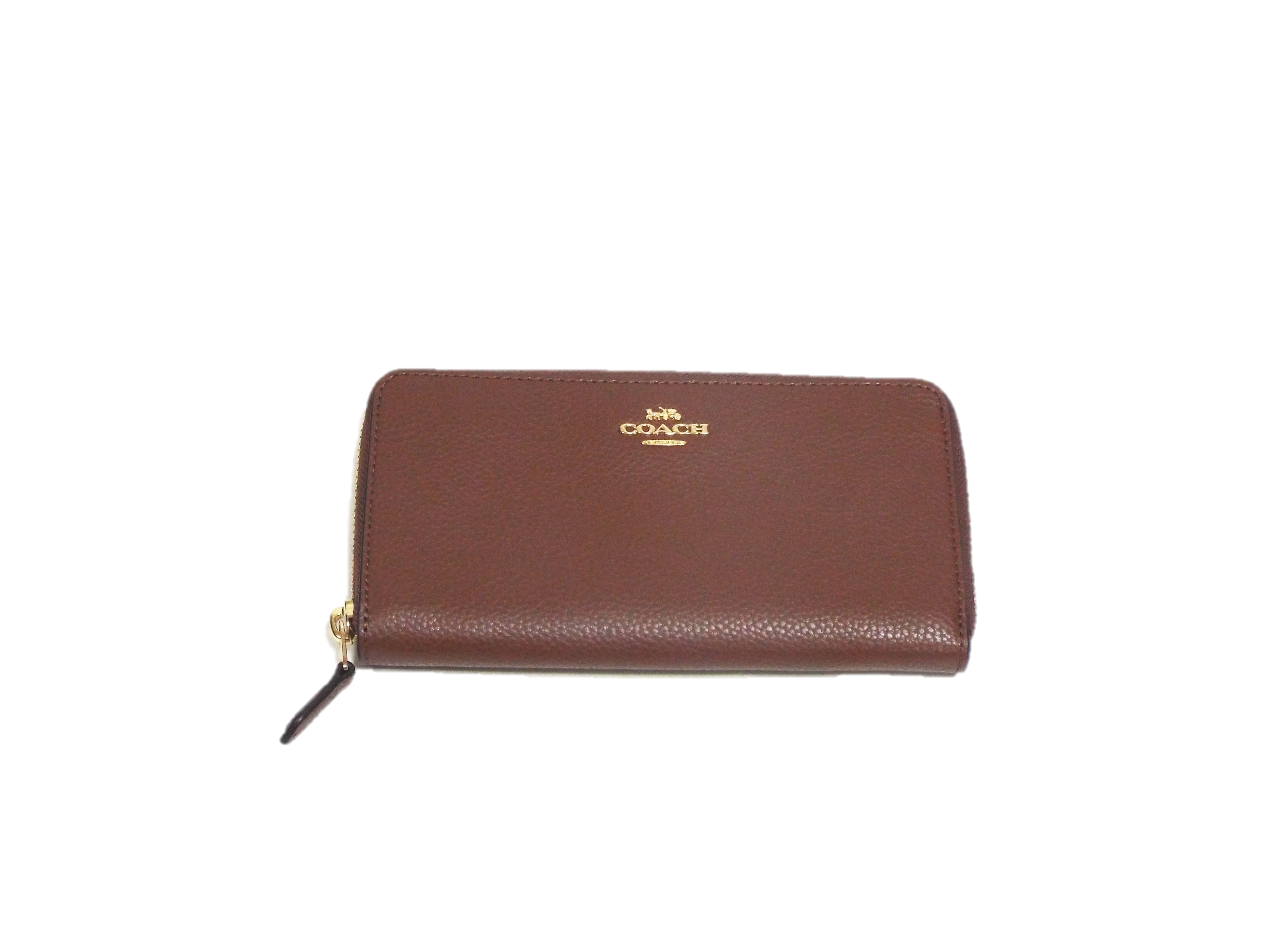 COACH(コーチ）ぺブルレザーラウンドファスナー長財布　16612　BR
