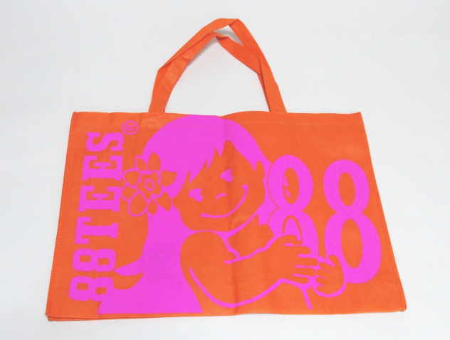 ８８Tees　フェルトペーパートート大　オレンジ×ピンク　88T_FPT_OR×P