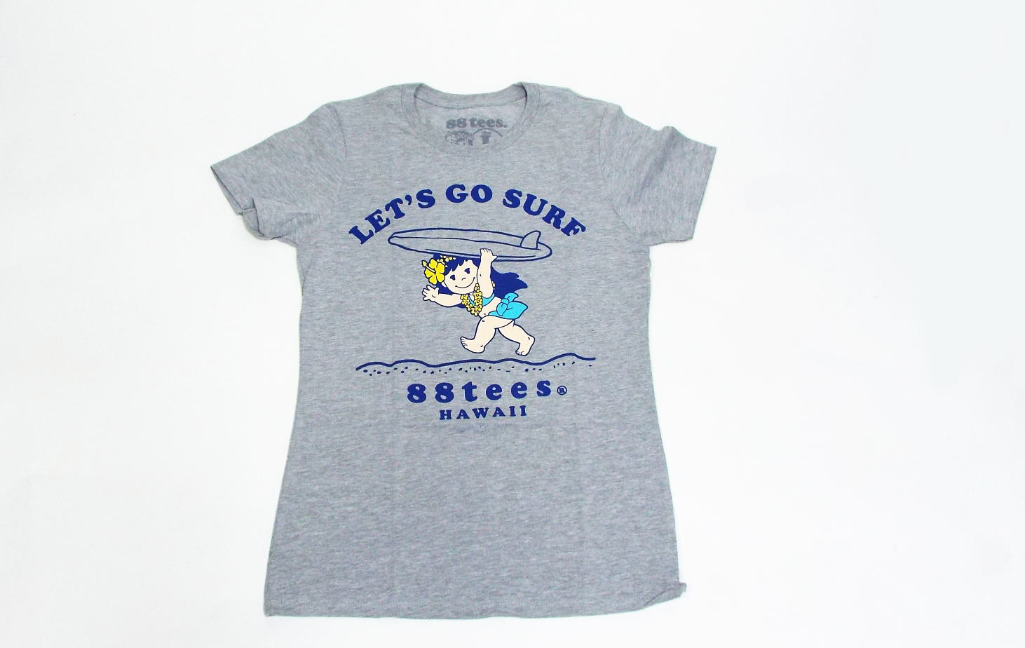 88TeesオリジナルTシャツ　サーフィン　レディース　グレー(Mサイズ・Lサイズ）