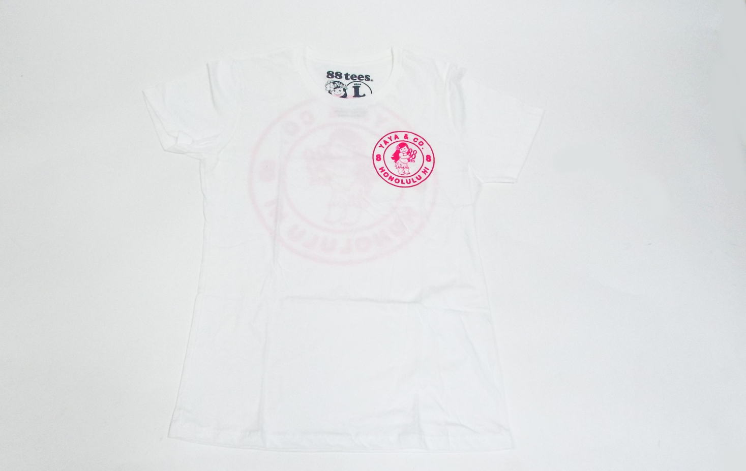 88TeesオリジナルTシャツ　ヤヤ＆クー　レディース　M　白/ピンク