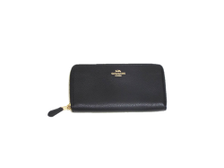 COACH(コーチ）ぺブルレザーラウンドファスナー長財布　16612　BK