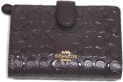COACH（コーチ）パテントレザーコーナーZIP２つ折り財布 25937 オックスブラッド（濃いワインカラー）