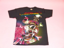 エドハーディー　メンズ　スカル＆EAGLE　レインボーロゴ半袖Tシャツ　A8CBALZN　ブラック Sサイズ　xm vv