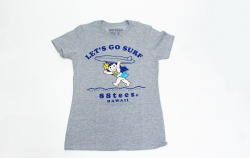 88TeesオリジナルTシャツ　サーフィン　レディース　グレー(Mサイズ・Lサイズ）