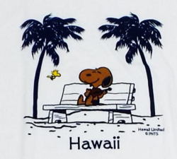 ハワイ　MONI　日焼けスヌーピー　レディースTシャツ　ウクレレ　Lサイズ