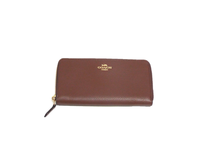 COACH レザー長財布 ブラウン ほぼ未使用】人気のCOACH 長財布 ブラウン/ネイビー レザー