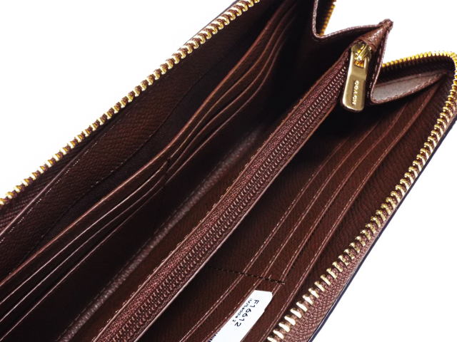 COACH(コーチ）ぺブルレザーラウンドファスナー長財布 16612