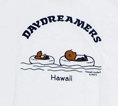 ハワイ MONI 日焼けスヌーピー レディースTシャツ スリムリング Lサイズ
