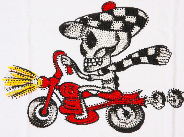 エドハーディー レディース ラインストーン付き スピーディーTシャツ L