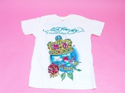 エドハーディー　メンズ　キングスカル（ラインストーン付き）半袖Tシャツ　A8CBBQZT　オフホワイト xm　ｖｖ
