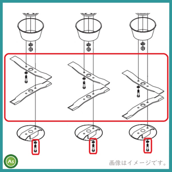 オーレック純正 ラビットモアー用 オフセット部替刃セット 0221-52001